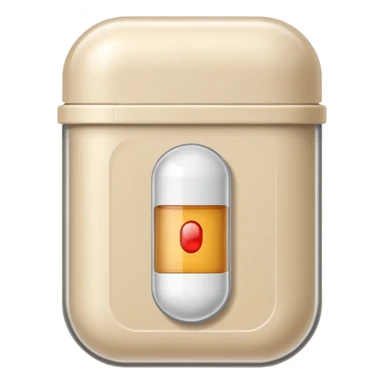 medicine capsule in case in nutral colors sticker