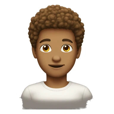 afro round hair white shirt tan boy geek it  sticker