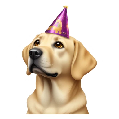 Labrador wearing new years eve Party hat sticker