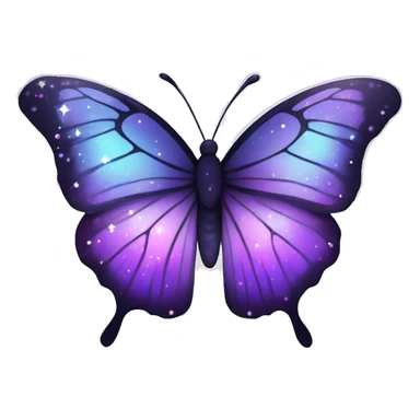 sparkly starry Pastel purple-gradient nebula galaxy butterfly sticker