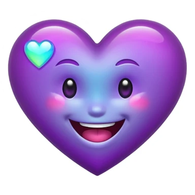 flashing purple heart that's laughing so hard it's crying sticker