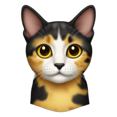 Half yellow half black tortoiseshell cat sticker