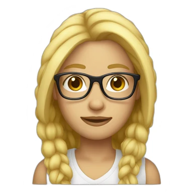 blond attached hair with glasses sticker