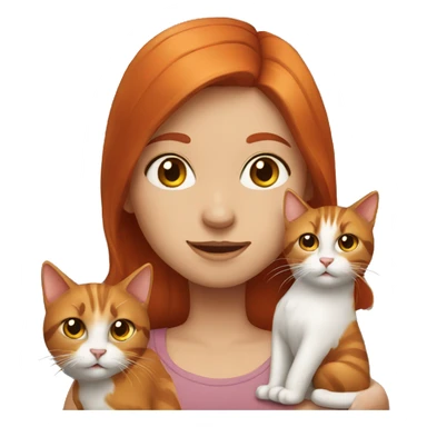 Redheaded girl with cat sticker