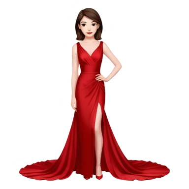 Anne Hathaway in red dress, red carpet sticker