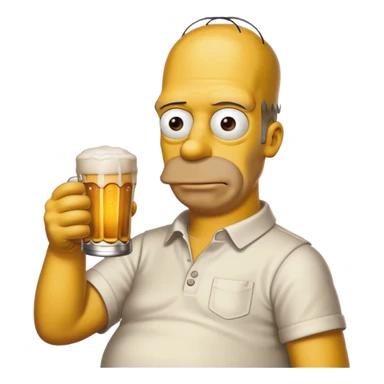 homer simpson with a beer sticker