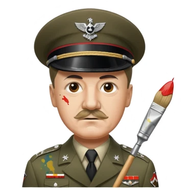 Adolf  hitler in uniform working as a decorator sticker
