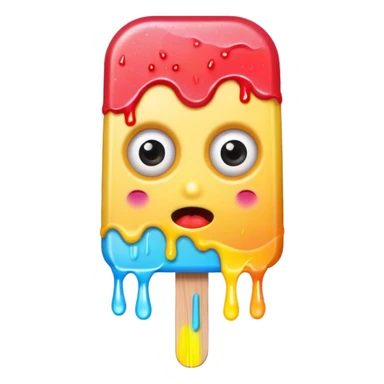half eaten popsicle with eyes sticker
