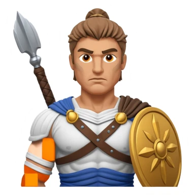 crea a un guerrero griego estoico, muy musculoso 3d, realista sticker