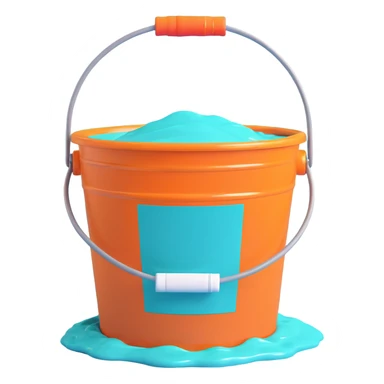 bucket of teal paint sticker