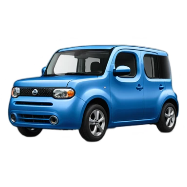 blue nissan cube car sticker