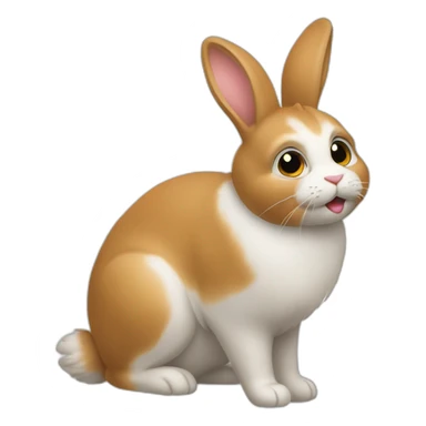 chat a côté d'un lapin  sticker