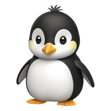 A Sylvanian Families–style penguin looking fully to the right sticker