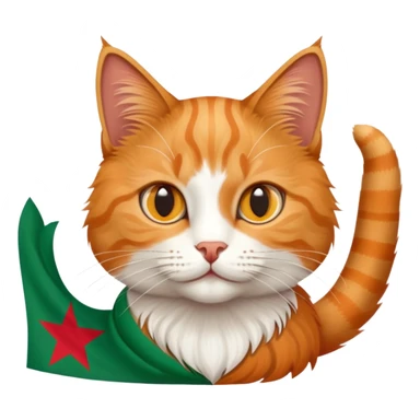 Cat with algerian flag  sticker