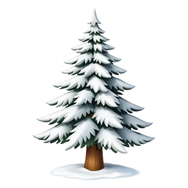 actual snow-covered white fir christmas tree isolated.  sticker
