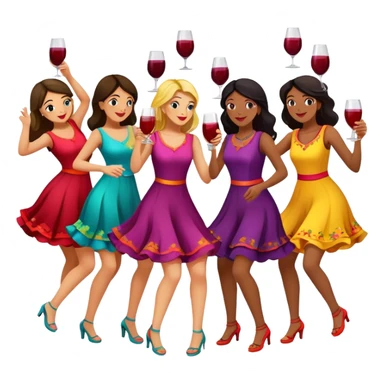 10 glasses of sangria and girls dancing around the sangria sticker