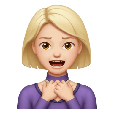 Arms chocking neck ￼ angry laughing girl  sticker