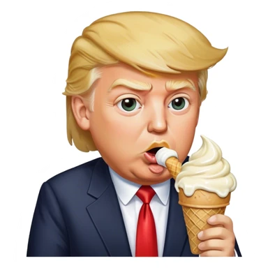 donald trump eating ice cream sticker