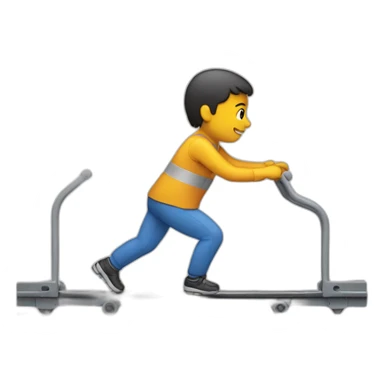 a person pushing a track from behind sticker
