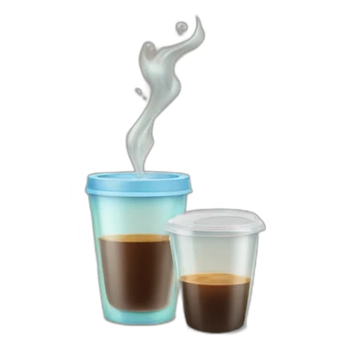 Clear water cups hold coffee sticker