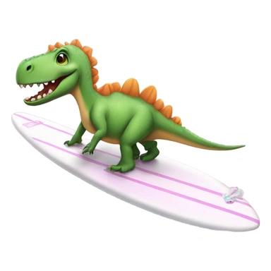 dinosaur in a tutu on a surfboard sticker