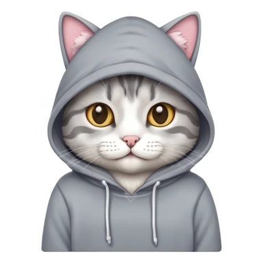 Cat wearing a cute cat hoodie  sticker