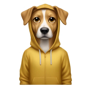 Dog wearing a gold hoddie sticker