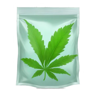 transparent ziplock bag with sativa leaf inside sticker