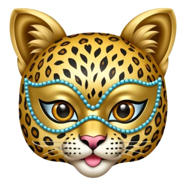 leopard with glamorous masquerade mask sticker