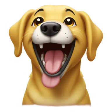 Yellow dog laughing  sticker