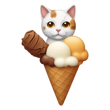 Icecream with calico cat sticker