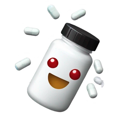 pills falling from pill bottle sticker