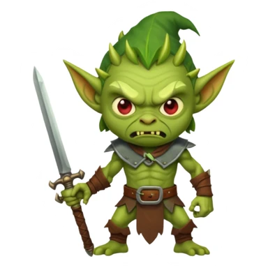 make an angry looking goblin holding a sword sticker