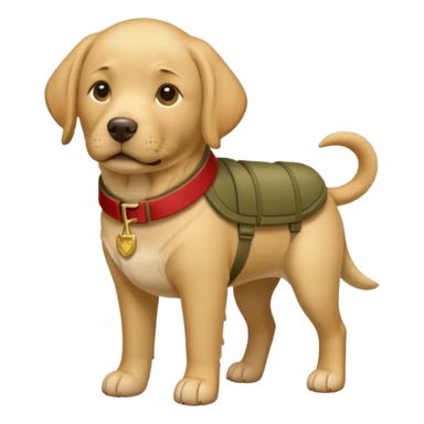 Labrador usando equipamento militar full body  sticker