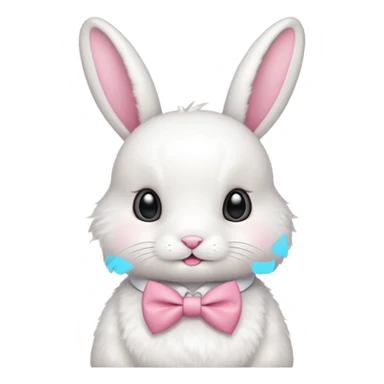 white bunny with pink bowtie sticker