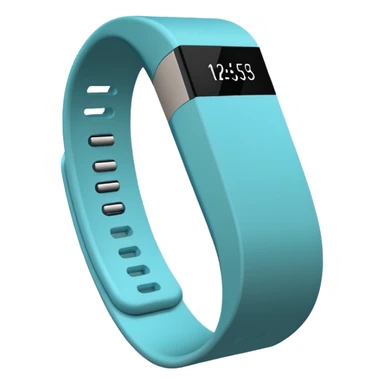 a #00DDC5 fitbit band in the style of an ios emoji  sticker