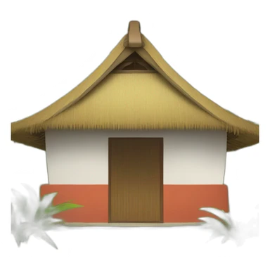 a Chinese-style hut with a thatched roof sticker