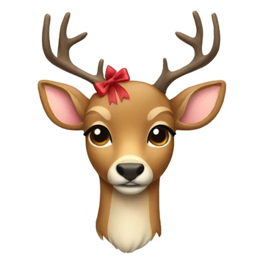 a deer wearing a bow sticker
