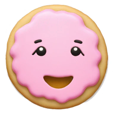 christmas sugar cookie with pastel pink frosting sticker