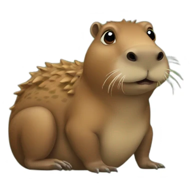 Capibara assis sur un aligator sticker