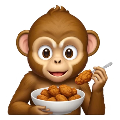 Fried chicken eating a black monkey sticker