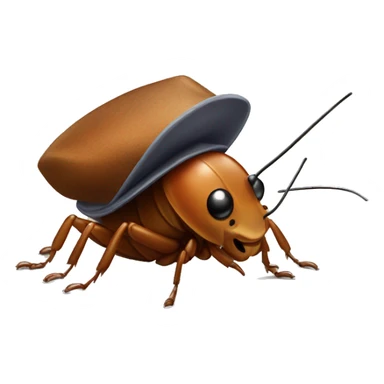 Cockroach wearing a hat sticker