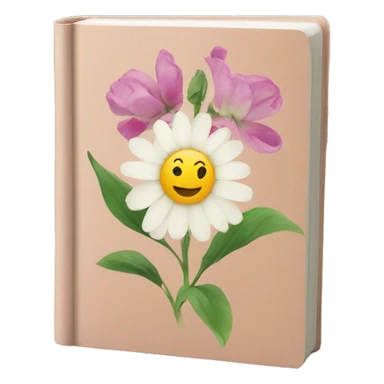 book with flower printed on the cover sticker
