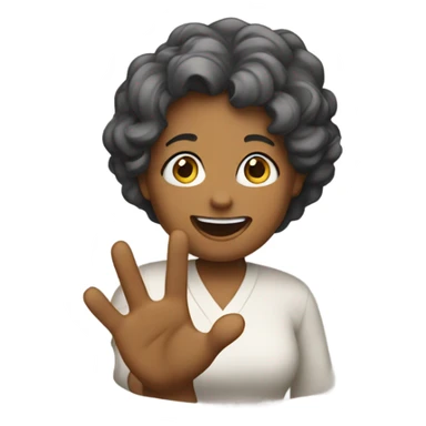 Can you create a mom emoji waving her hand? sticker
