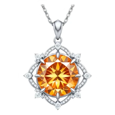 fantasy magic orange necklace diamond sticker