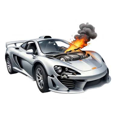 sorayama mclaren car crash fire and smoke explodsion  sticker
