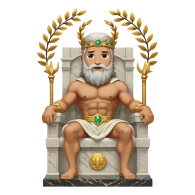 god zeus statue on a throne sticker