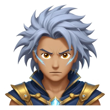 storm rider portrait, head and shoulders only, wind-swept hair, crackling lightning aura, storm clouds swirling behind, intense glowing eyes, epic fantasy vibe, 3D cartoon, mobile game icon style, clean background, no text, no watermark
 sticker