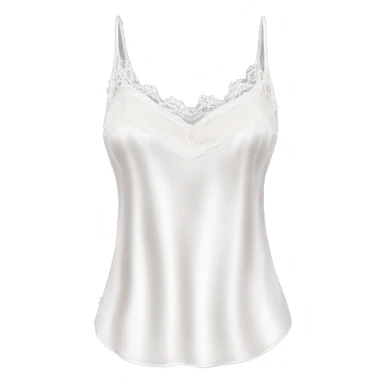 Realistic isolated side view white lace silk camisole.  sticker