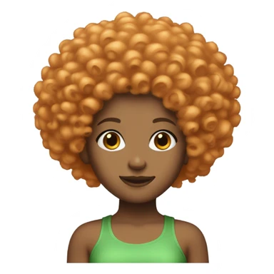 Curly orange Afro light skin girl with a green crop top on sticker